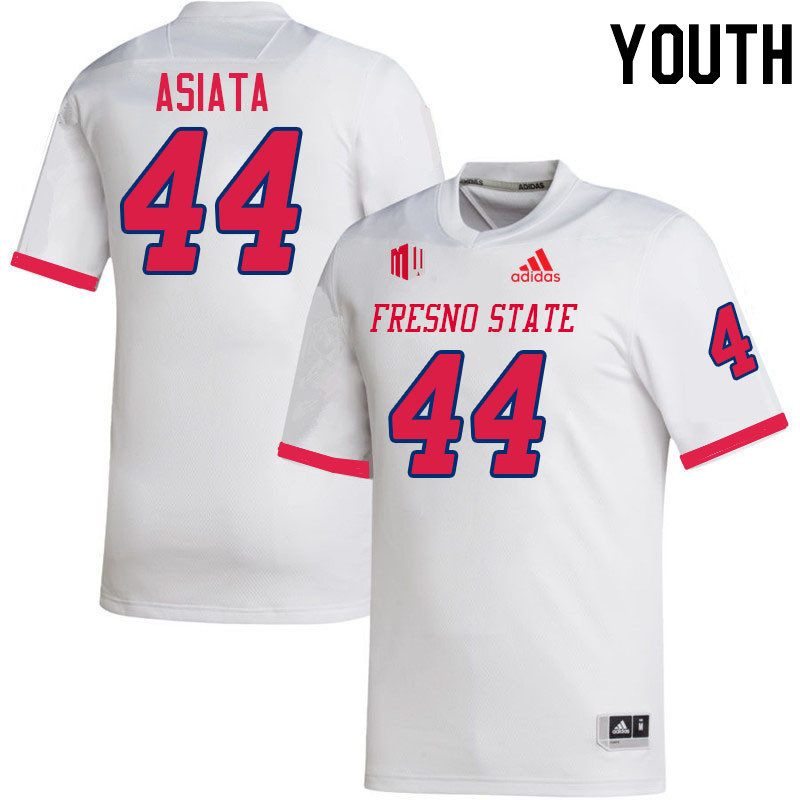 Youth #44 Auckland Asiata Fresno State Bulldogs College Football Jerseys Stitched-White